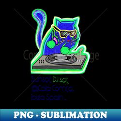 sunset dj set cala comte ibiza spain - catsondrugscom - rave edm festival techno trippy music 90s rave psychedelic party trance rave music rave krispies rave flyer - retro png sublimation digital download - perfect for sublimation art