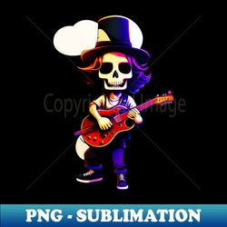dope skeleton rock guitar player from the music skull gang - png transparent sublimation file - unlock vibrant sublimation designs