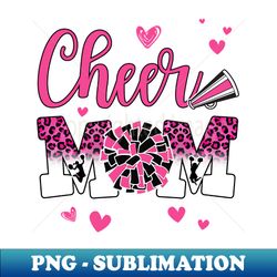 cheer mom pink black white leopard letters cheer pom poms - creative sublimation png download - unleash your creativity