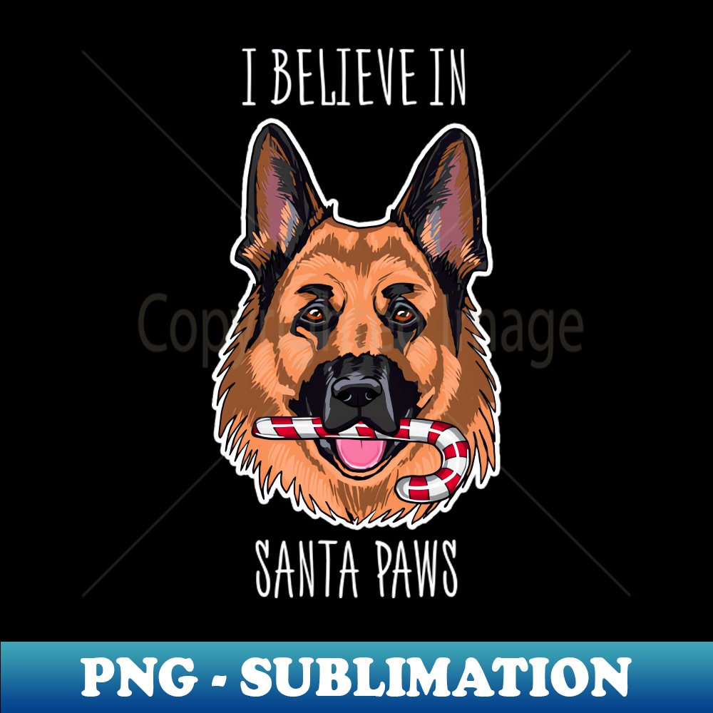 YO-14347_I Believe In Santa Paws Shirt Cute Christmas German Shepherd Tshirt German Shepherd Boy Girl Holiday Gift Funny Dog Lover Christmas Tee 5027.jpg