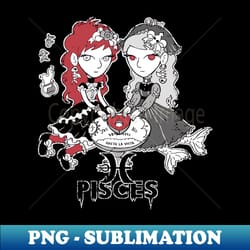 creepy cute zodiac - pisces 10 - png transparent sublimation file - perfect for sublimation mastery