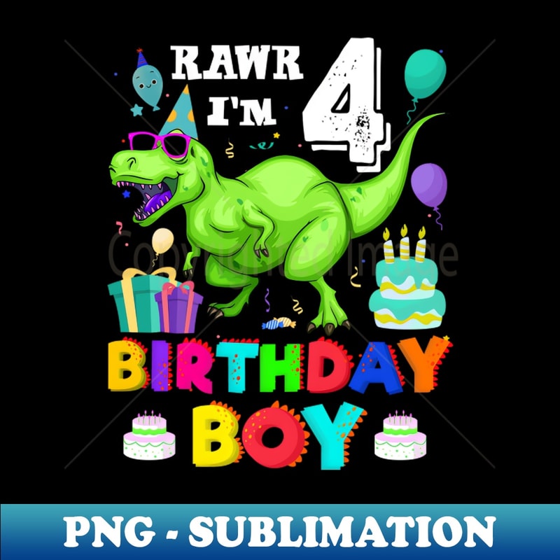 ZP-16875_Kids 4 Year Old Shirt 4th Birthday Boy T Rex Dinosaur 1201.jpg