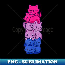 bi pride cat lgbt bisexual flag cute kawaii cats pile - aesthetic sublimation digital file - spice up your sublimation projects