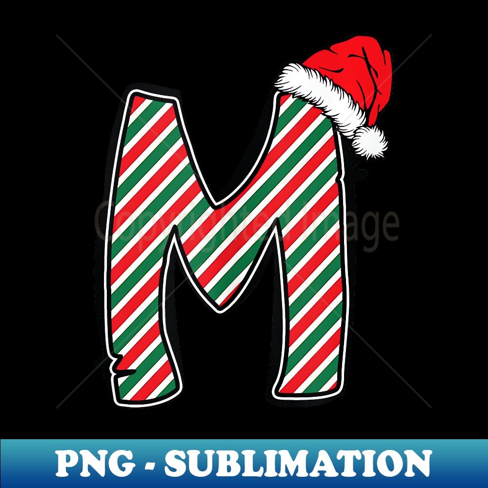 ZR-17652_Letter M Initial Name With Santa Hat Christmas 0290.jpg