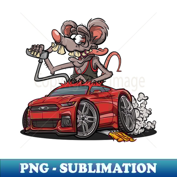 Roddy Rat Cartoon Rat Racing Red Mustang Cartoon Car - Subli - Inspire ...
