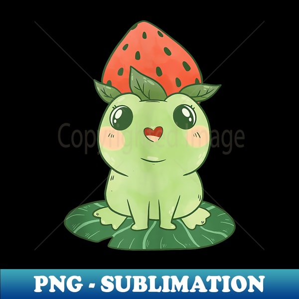 XP-19012_Kawaii Frog Strawberry Cute Japan Aesthetic 90's Retro Funny 1422.jpg