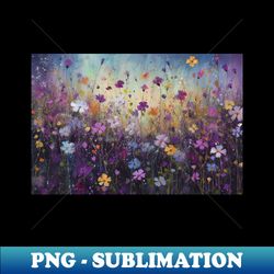 Violet Flower Art Landscape Design - PNG Transparent Digital Download File for Sublimation - Boost Your Success with this Inspirational PNG Download