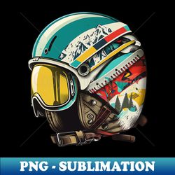 Vintage Ski Helmet Sticker - Show Your Love for Retro Winter Sports - Special Edition Sublimation PNG File - Perfect for Sublimation Art