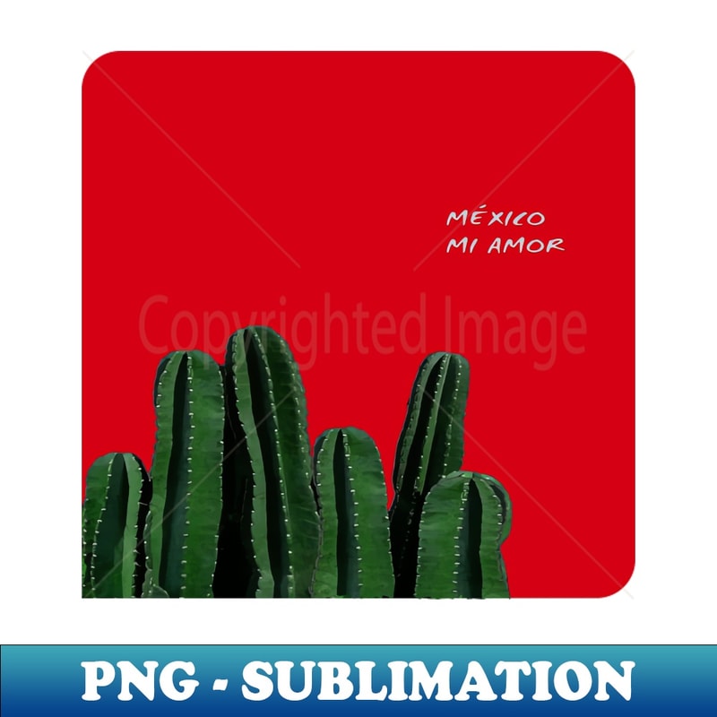 EP-15635_Mxico mi amor cactus red background somewhere in Mexico visit mexican art 6856.jpg