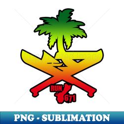 RUN 671 Guam Machete Seal Reggae - High-Resolution PNG Sublimation File - Transform Your Sublimation Creations