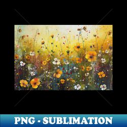 Yellow Flower Art Landscape Design - High-Quality PNG Sublimation Download - Boost Your Success with this Inspirational PNG Download