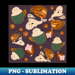 Halloween autumn print in childrens drawing style - Artistic Sublimation Digital File - Perfect for Sublimation Mastery