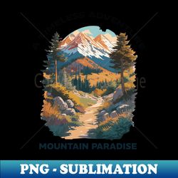 Mountains landscape design - PNG Transparent Sublimation File - Enhance Your Apparel with Stunning Detail