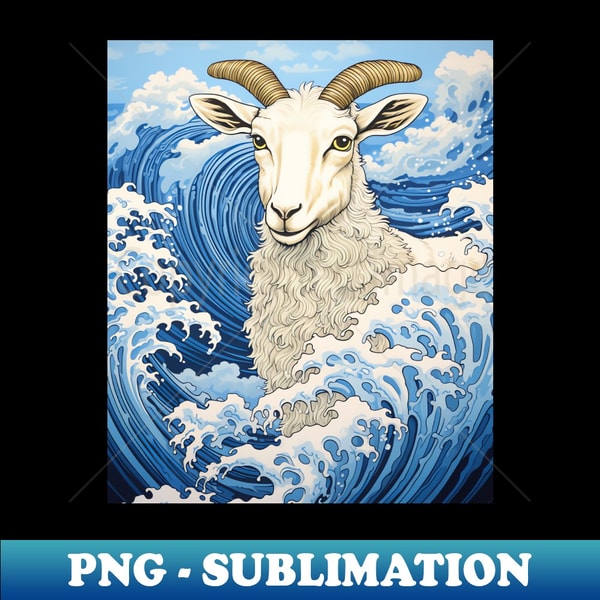 PI-16312_Funny Goat Art The great wave off Kanagawa Japanese 9262.jpg
