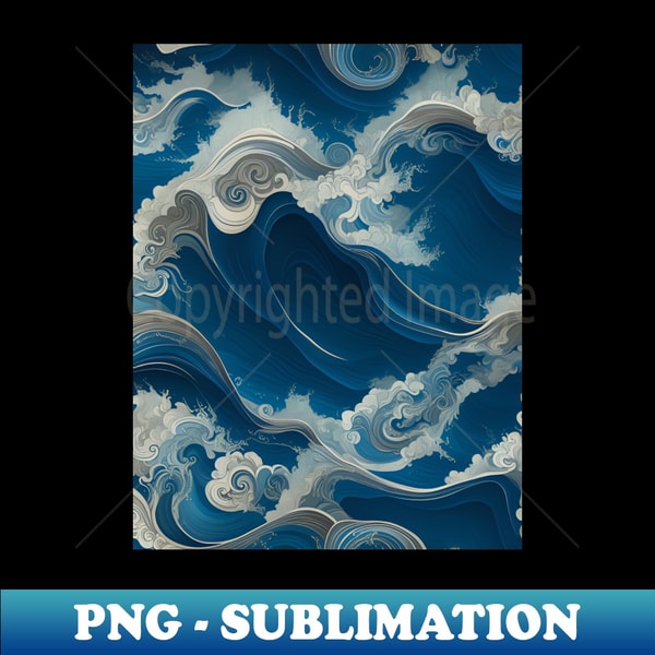 Sublimation Repetitive Patterns Vintage Style Sea Waves Repeating Pattern with an Oil Painti | Inspire ...