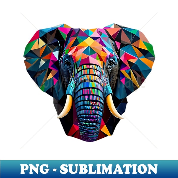 Colorful elephant - Vibrant Splendor A Colorful Elephant in Artistic Brilliance - PNG Transparent Sublimation Design - Vibrant and Eye-Catching Typography