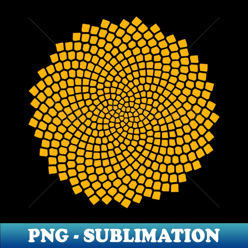Sunflower Fibonacci Seed Spiral - Golden - Trendy Sublimation Digital Download