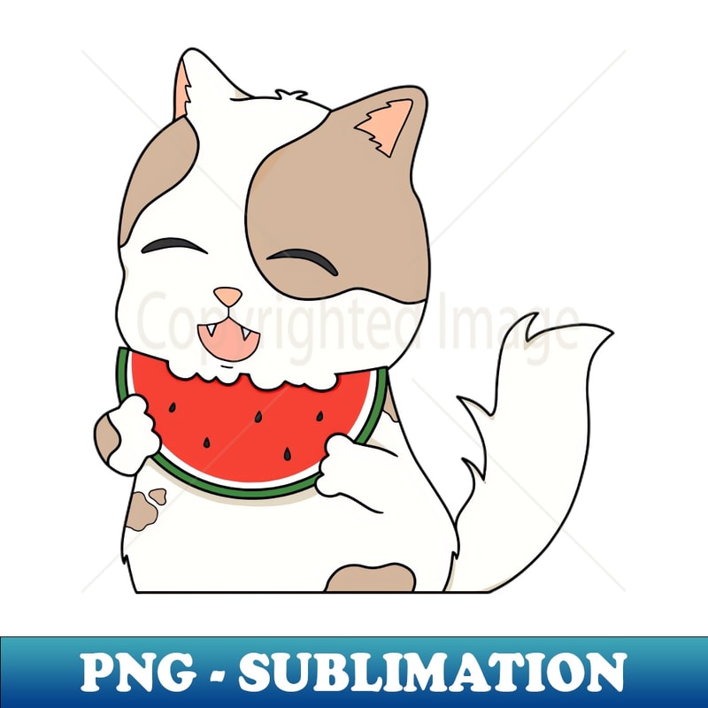 Watermelon kitten - Premium Sublimation Digital Download
