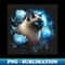Glowing Blue Siamese - Instant PNG Sublimation Download