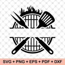 Grilling Svg, Grilling Png, Grill Dad Svg, Bbq Grill Svg, Barbeque Clipart, Grill Monogram Svg, Dxf, Custom Text Name