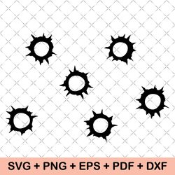 bullet hole svg bundle, bullet hole png bundle, bullet hole clipart, bullet hole svg cut files for cricut, bullet holes