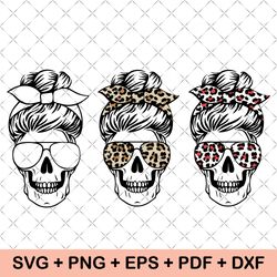 messy bun bundle svg, mom skull svg, mom life svg, mom and daughter svg, mom life kid life png, classy afro woman svg,