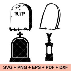 Tombstone SVG Bundle, Graveyard SVG, Rip Vector, Halloween Svg, Scary Shirt SVG, Fall Autumn Clipart, Cut File