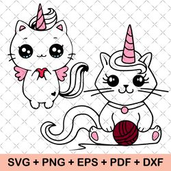 cat svg unicorn cat svg caticorn svg kitty cat png cute cat svg png