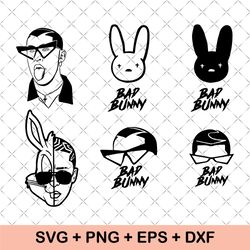 bad bunny svg, bad bunny png files, bad bunny clipart, face svg for cricut, layered files, digital vector