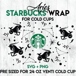 Capricorn svg, Zodiac wrap svg, Starbucks wrap Svg, 24oz Cold Cup Svg, Venti Cold Cup Svg, Full Wrap Svg, Wrap Svg