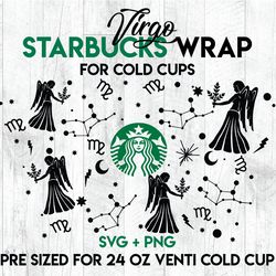 Virgo svg, Zodiac wrap svg, Starbucks wrap Svg, 24oz Cold Cup Svg, Venti Cold Cup Svg, Full Wrap Svg, Wrap Svg
