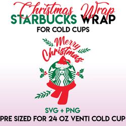 santa wrap svg, christmas wrap svg, starbucks wrap svg, 24oz cold cup svg, venti cold cup svg, full wrap svg,