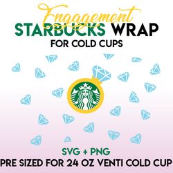 engagement wrap svg, bride wrap svg, starbucks wrap svg, 24oz cold cup svg, venti cold cup svg, full wrap svg,