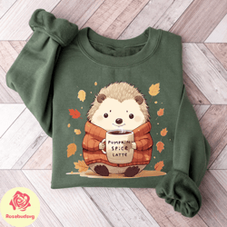 hedgehog coffee shirt, cute hedgehog shirt, hedgehog fall autumn shirt, hedgehog lover shirt