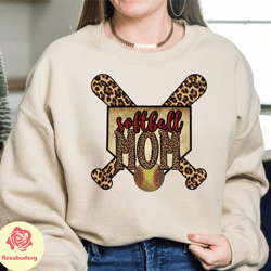 leopard softball mom sweatshirt and hoodie, sport mom sweatshirt, mothers day shirt, softball mom shirt, womens softball
