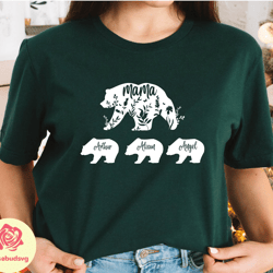 personalized mama bear and kids bear shirt, mom shirt with children names, mothers day gift, gift for mother, mom tees