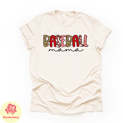 baseball mom, super cute baseball mama, baseball mom design on premium bella canvas unisex shirt,