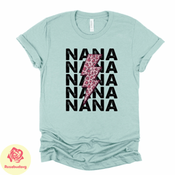 nana shirt, gift for nana, nana with bolt design, on a premium unisex shirt,