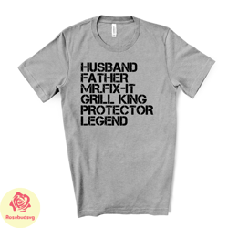 funny dad tee, husband, father, mr fix it, grill king design on premium unisex shirt, fathers shirt