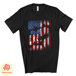 patriotic dad tee, american flag with eagle design on premium unisex shirt, fathers shirt