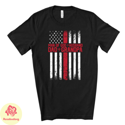 patriotic dad tee, man of god, husband, dad and grandpa design on premium unisex shirt, fathers shirt