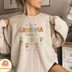 personalize grandma gift sweatshirt, custom grandma grandchildren gift, nana sweater, gift for grandmother, mothers day