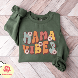 retro mama vibes sweatshirt, mothers day gift, gift for mother, grandma sweatshirt, nana shirt, mom hoodie, mama crewne