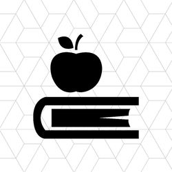 apple on book icon illustration isolated stock vector font svg