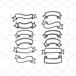 doodle hand drawn banner decoration vector bundle svg