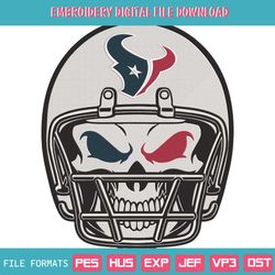 Houston Texans Team Skull Helmet Embroidery Design File