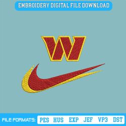 Washington Commanders Nike Swoosh Embroidery Design Download