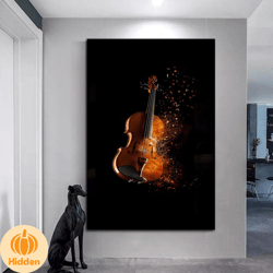 violin human canvas wall art, musical note animal canvas wall art, surreal music canvas wall art, violin in suit canvas