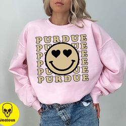 purdue smiley face sweatshirt , university of purdue tee, purdue gift, college student, university shirt , custom univer