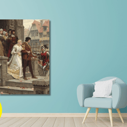 edmund leighton to arms sweet bridal hymm, the cry to arms 1888 , , print,art, home wall home decor gift